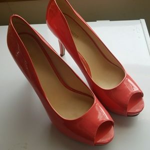 Nine West Coral- Pink Heels - Patent Leather